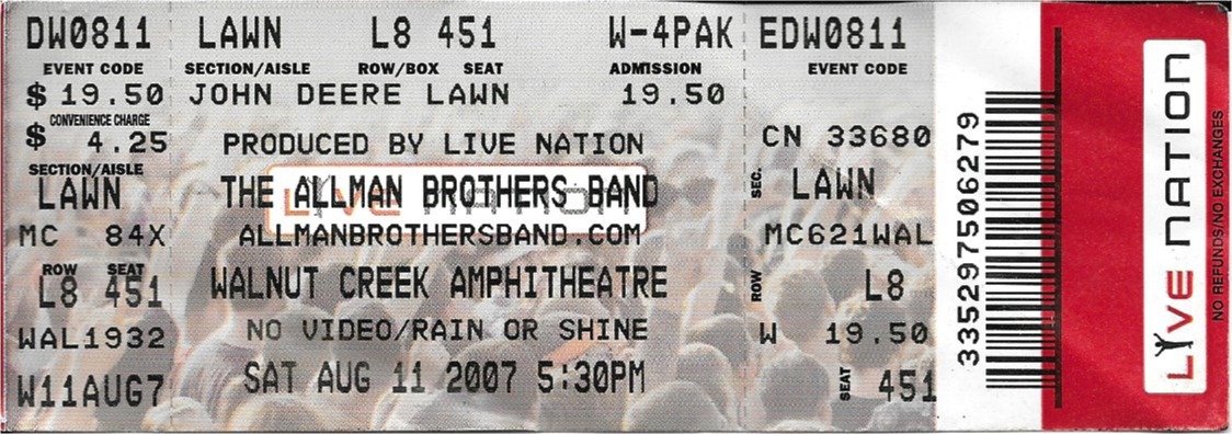 Allman Brothers Band, Raleigh, NC Aug 11, 2007
